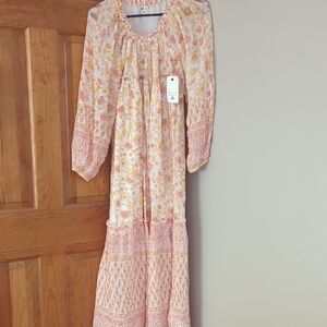 Billabong Floral Peach and Yellow Maxi Dress